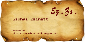 Szuhai Zsinett névjegykártya